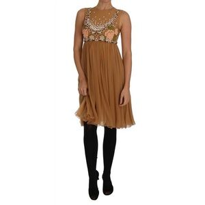 Elegant Brown Sleeveless Dress